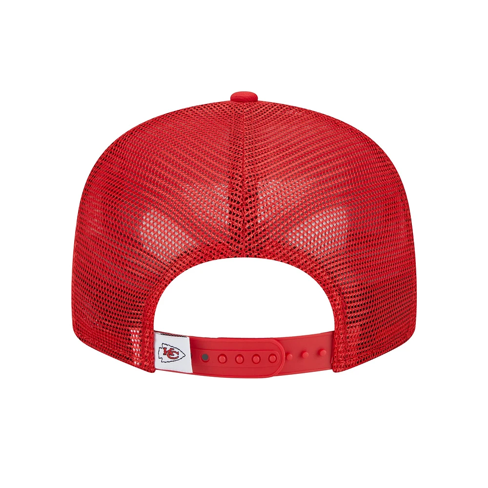Men's New Era Red Kansas City Chiefs  Main Trucker 9FIFTY Snapback Hat