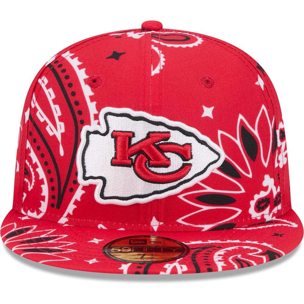 Casquette ajustée 59FIFTY rouge à motif cachemire des Chiefs de Kansas City New Era pour hommes