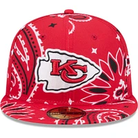 Casquette ajustée 59FIFTY rouge à motif cachemire des Chiefs de Kansas City New Era pour hommes
