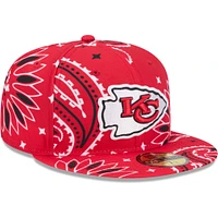 Casquette ajustée 59FIFTY rouge à motif cachemire des Chiefs de Kansas City New Era pour hommes