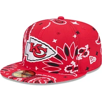 Casquette ajustée 59FIFTY rouge à motif cachemire des Chiefs de Kansas City New Era pour hommes