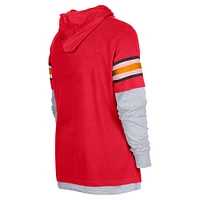 Men's New Era Red Kansas City Chiefs Twofer Long Sleeve Hooded T-Shirt