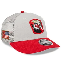 Men's New Era  Stone/Red Kansas City Chiefs 2023 Salute To Service Low Profile 59FIFTY Fitted Hat
