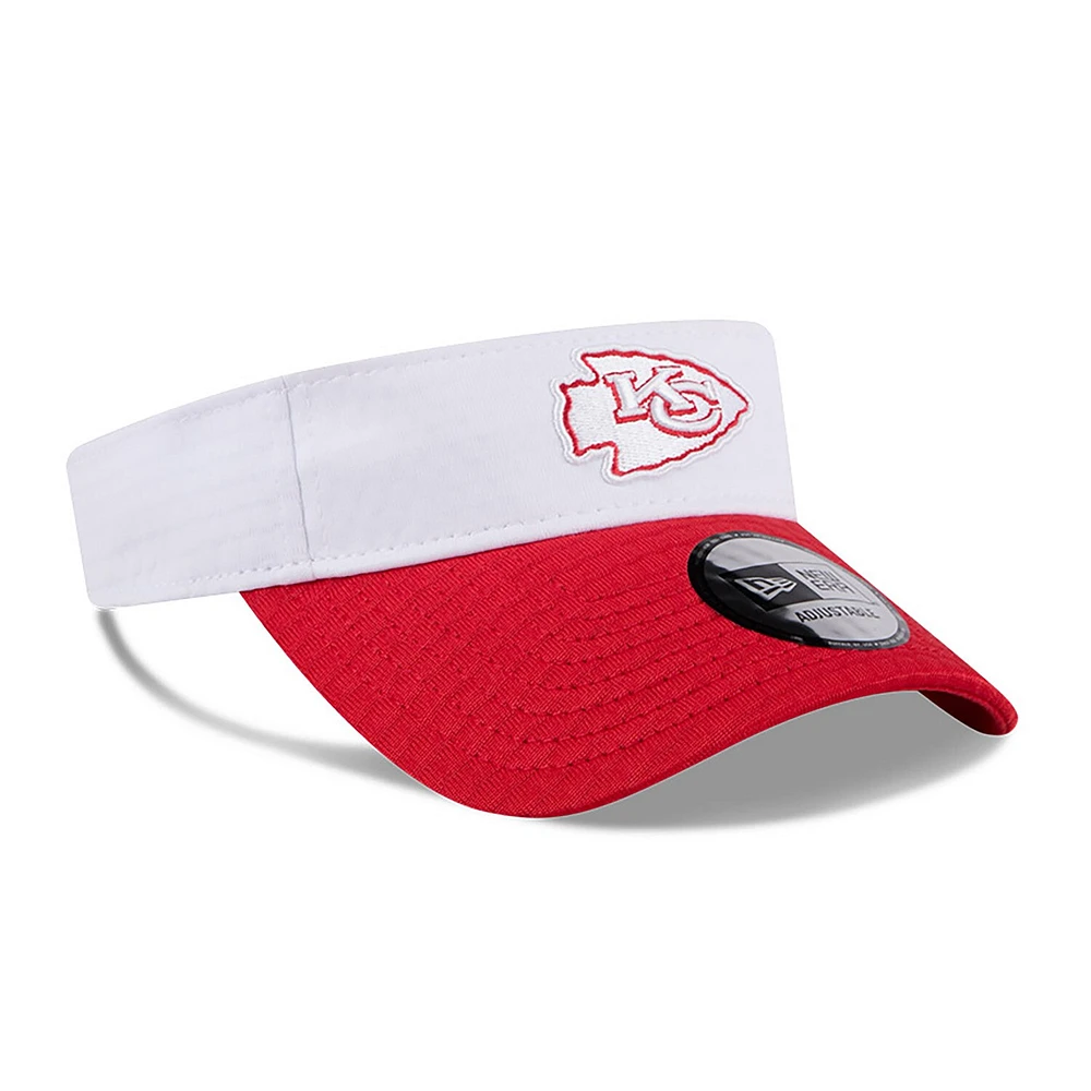 Men's New Era White/Red Kansas City Chiefs 2024 NFL Training Camp Adjustable Visor