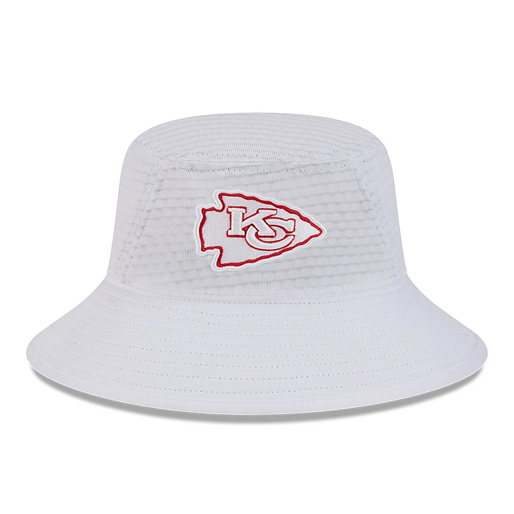 Men's New Era White Kansas City Chiefs 2024 NFL Training Camp Stretch Bucket Hat