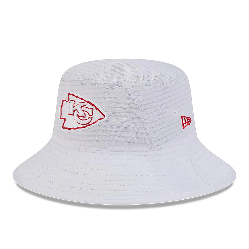 Men's New Era White Kansas City Chiefs 2024 NFL Training Camp Stretch Bucket Hat