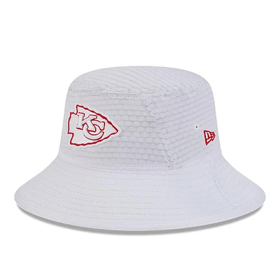 Men's New Era White Kansas City Chiefs 2024 NFL Training Camp Stretch Bucket Hat