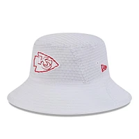 Men's New Era White Kansas City Chiefs 2024 NFL Training Camp Stretch Bucket Hat