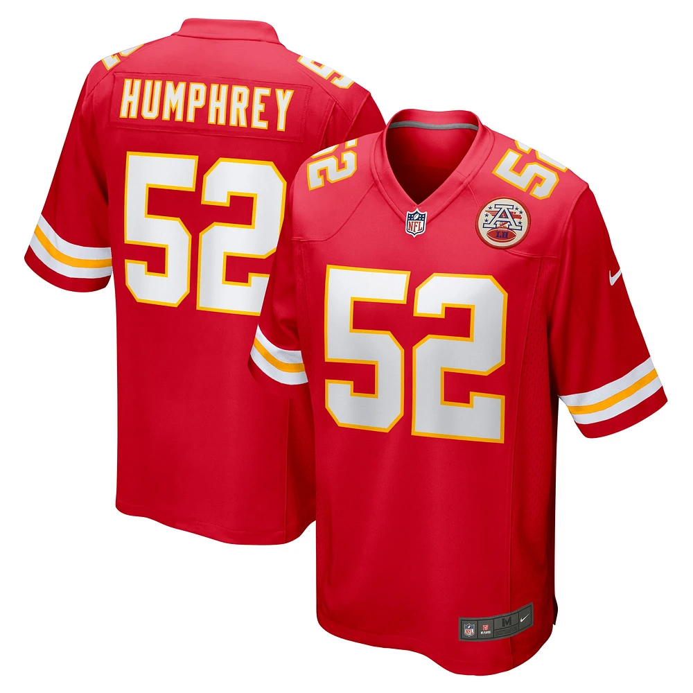 Maillot de match Nike Creed Humphrey des Chiefs Kansas City pour homme, rouge