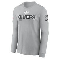 Men's Nike Gray Kansas City Chiefs 2024 Salute To Service Long Sleeve T-Shirt