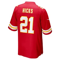 Men's Nike Jaden Hicks  Red Kansas City Chiefs Game Jersey