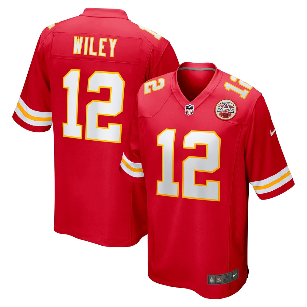 Maillot de match Nike Jared Wiley rouge Kansas City Chiefs pour homme