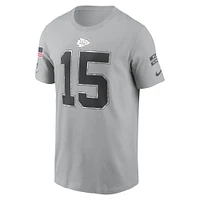 Men's Nike Patrick Mahomes Gray Kansas City Chiefs 2024 Salute To Service Name & Number T-Shirt