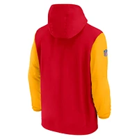 Veste à capuche Nike rouge/or Kansas City Chiefs 2024/25 Sideline Pre-Game Player 1/2-Zip pour homme