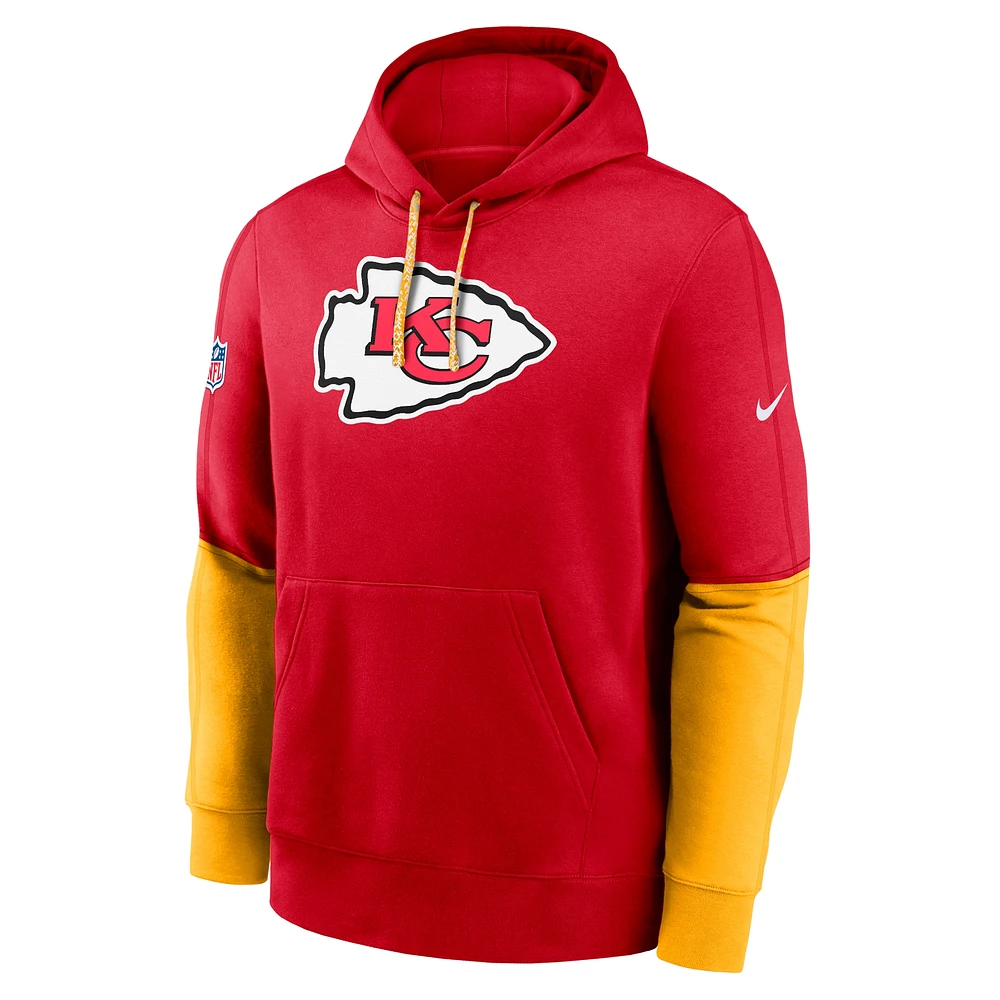 Men's Nike Red Kansas City Chiefs 2024 Sideline Club Pullover Hoodie