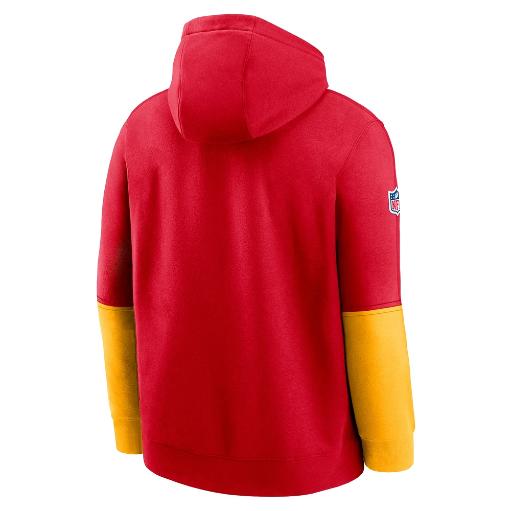 Men's Nike Red Kansas City Chiefs 2024 Sideline Club Pullover Hoodie