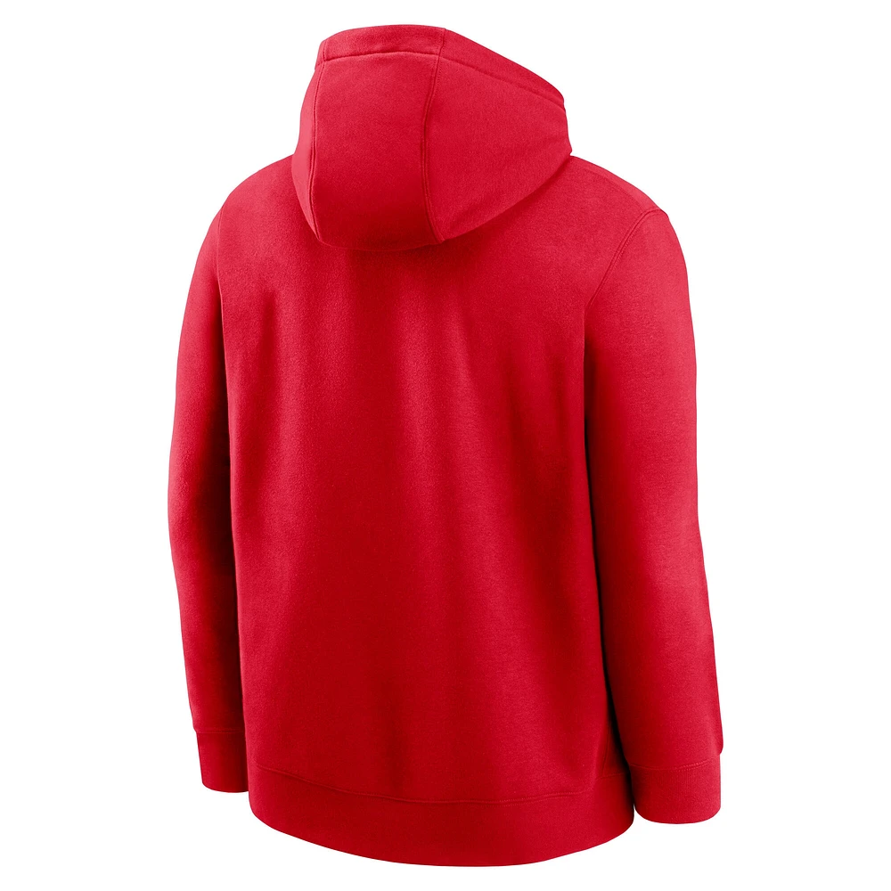 Men's Nike Red Kansas City Chiefs Nine-Straight AFC West Division Champions Club Pullover Hoodie