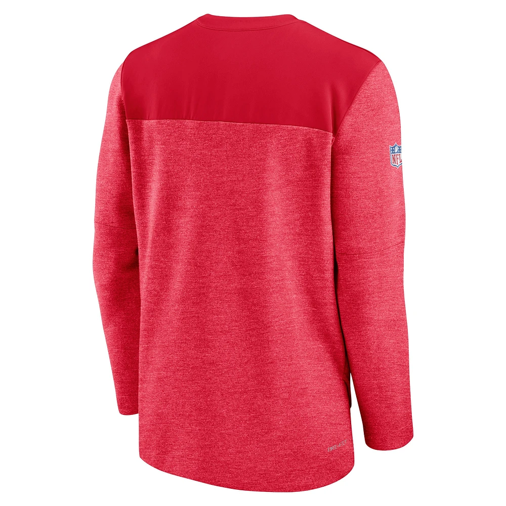 Men's Nike Red Kansas City Chiefs Sideline Lockup Performance Quarter-Zip Top