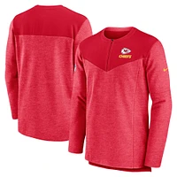 Men's Nike Red Kansas City Chiefs Sideline Lockup Performance Quarter-Zip Top