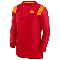 Men's Nike Red Kansas City Chiefs Sideline Tonal Logo Performance Player Long Sleeve T-Shirt