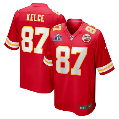 Maillot de match Nike Travis Kelce pour hommes, rouge, Kansas City Chiefs, Super Bowl LVIII