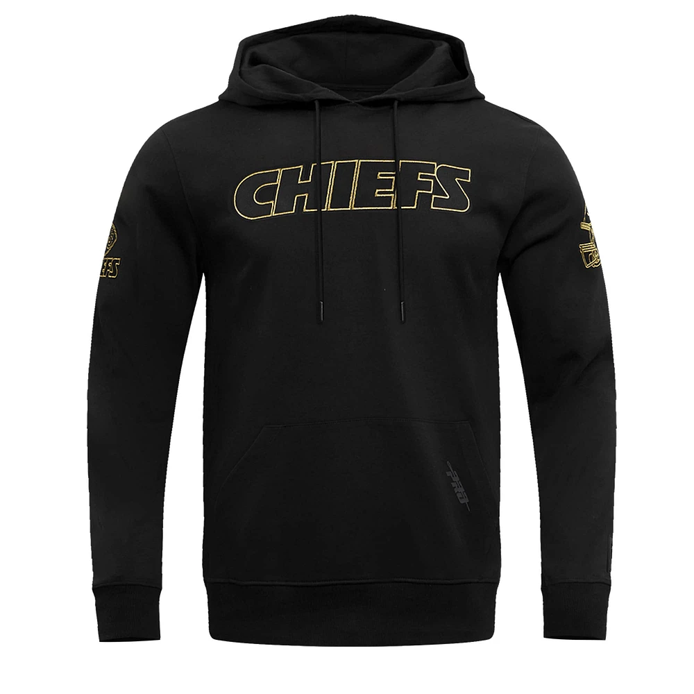 Men's Pro Standard Black Kansas City Chiefs Classic Chenille Pullover Hoodie