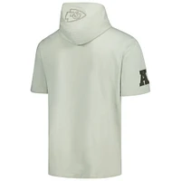 Men's Pro Standard Light Green Kansas City Chiefs Neutrals Short Sleeve Pullover Hoodie