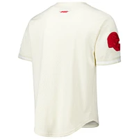 Men's Pro Standard Patrick Mahomes Cream Kansas City Chiefs Name & Number Triple Tonal Button-Up Baseball Jersey