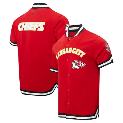 Veste d'échauffement classique à manches courtes et bouton-pression Pro Standard pour hommes, rouge, Kansas City Chiefs