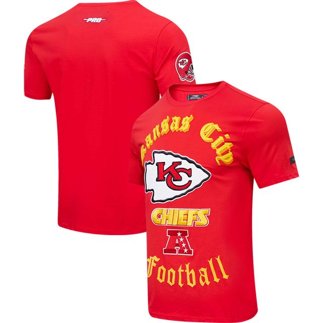 T-shirt rouge Pro Standard des Chiefs de Kansas City pour hommes, en vieux anglais