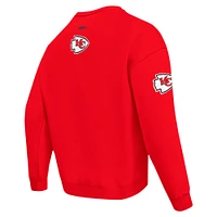 Men's Pro Standard Red Kansas City Chiefs Turn It Up Drop Shoulder Pullover Sweatshirt