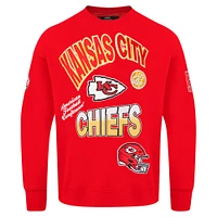 Men's Pro Standard Red Kansas City Chiefs Turn It Up Drop Shoulder Pullover Sweatshirt