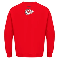 Men's Pro Standard Red Kansas City Chiefs Turn It Up Drop Shoulder Pullover Sweatshirt