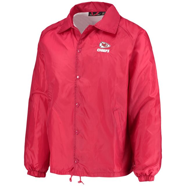Veste coupe-vent classique raglan à bouton-pression pour hommes, rouge, Kansas City Chiefs Coaches