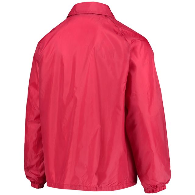 Veste coupe-vent classique raglan à bouton-pression pour hommes, rouge, Kansas City Chiefs Coaches