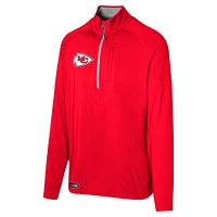 Men's Red Kansas City Chiefs Grind Iron Quarter-Zip Top