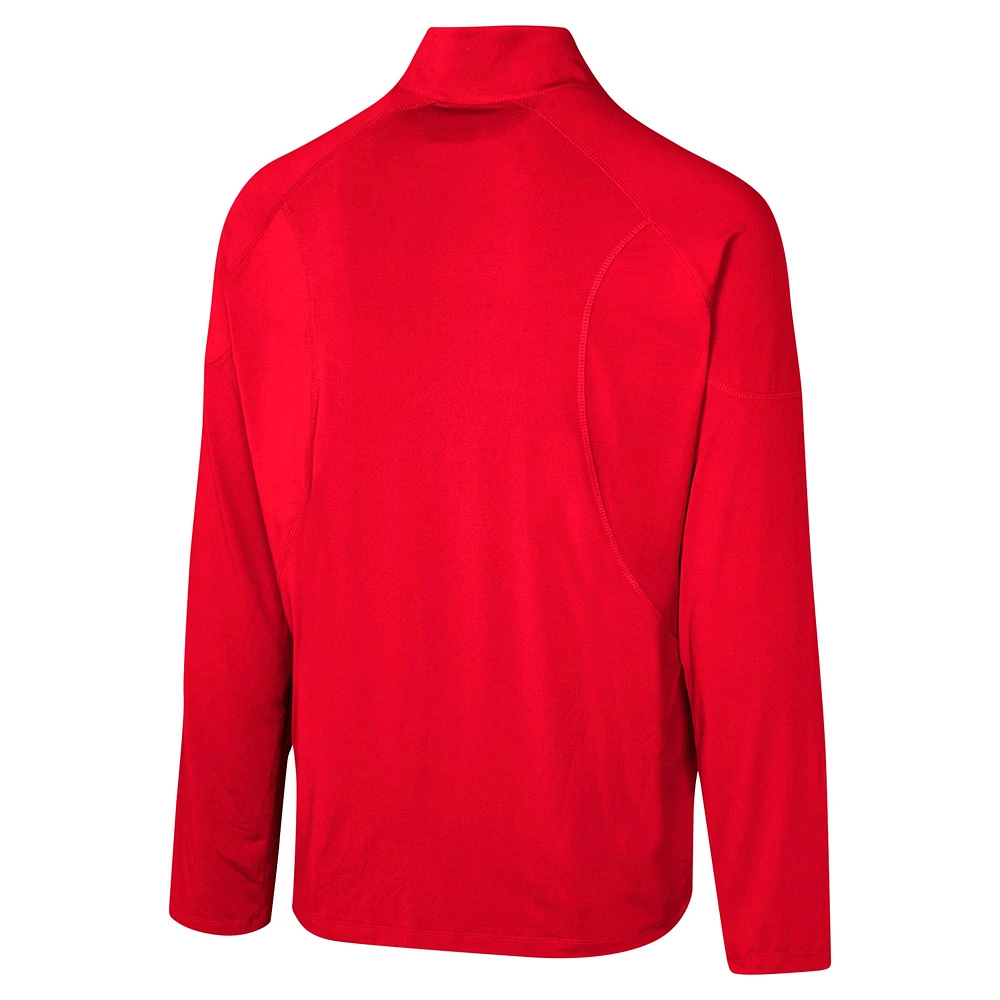 Men's Red Kansas City Chiefs Grind Iron Quarter-Zip Top