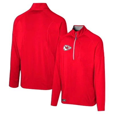 Haut à quart de zip rouge pour hommes des Chiefs Kansas City Grind Iron