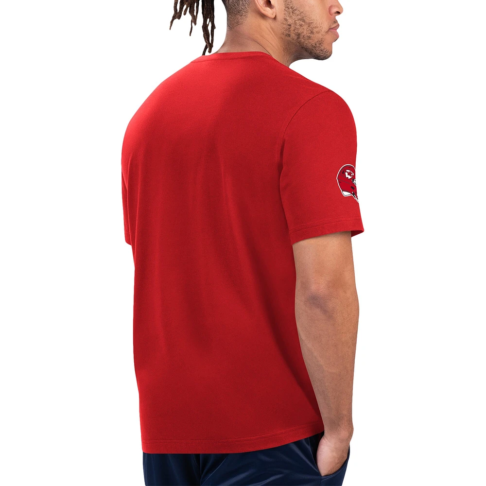 Men's Starter Red/Gold Kansas City Chiefs Finish Line T-Shirt
