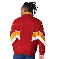 Men's Starter Red Kansas City Chiefs Captain Satin Varsity Jacket