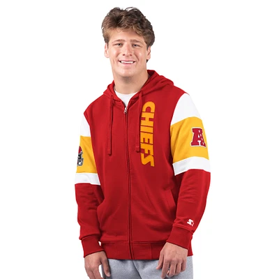 Sweat à capuche zippé Extreme rouge pour homme des Kansas City Chiefs