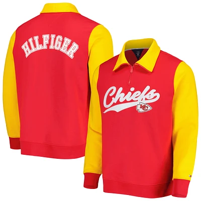 Sweat Tommy Hilfiger rouge/doré Kansas City Chiefs Aiden Quarter-Zip pour homme
