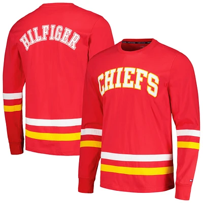 T-shirt à manches longues Tommy Hilfiger rouge/or Kansas City Chiefs Nolan pour hommes
