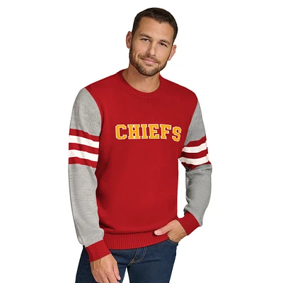Sweat-shirt ras du cou en acrylique rouge/gris chiné Tommy Hilfiger pour homme Kansas City Chiefs
