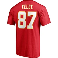 Men's Travis Kelce Red Kansas City Chiefs Player Icon Name & Number T-Shirt