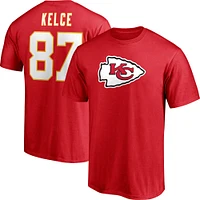 Men's Travis Kelce Red Kansas City Chiefs Player Icon Name & Number T-Shirt