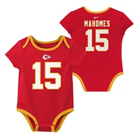Ensemble de 3 bodies Nike pour nouveau-né et bébé avec nom numéro Patrick Mahomes des Kansas City Chiefs