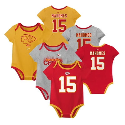 Ensemble de 3 bodies Nike pour nouveau-né et bébé avec nom numéro Patrick Mahomes des Kansas City Chiefs