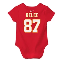 Newborn & Infant Nike Travis Kelce Red Kansas City Chiefs Player Name Number Bodysuit