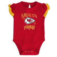 Newborn & Infant Red/Yellow Kansas City Chiefs Too Much Love Two-Piece Bodysuit Set